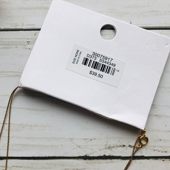 NWT LOFT Gold 2-Piece Stone Pendant Necklace - Picture 6 of 10